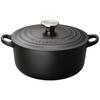 Le Creuset Cast Iron Enamel Cocotte Ronde Pot, 22 Cm, Matte Black, Gas and Induction Oven Compatible [Official Japanese Product]
