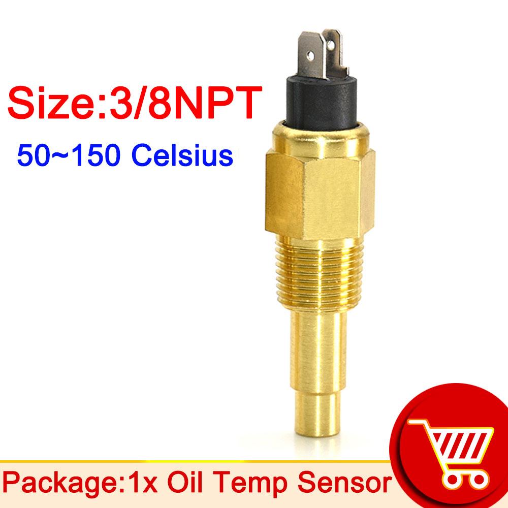 1pc Oil Temperature Sensor Sender 1/4NPT 3/8NPT M16*1.5 M14*1.5 Thread Oil Temp 50~150 Celsius with 120 Degree Alarm customized