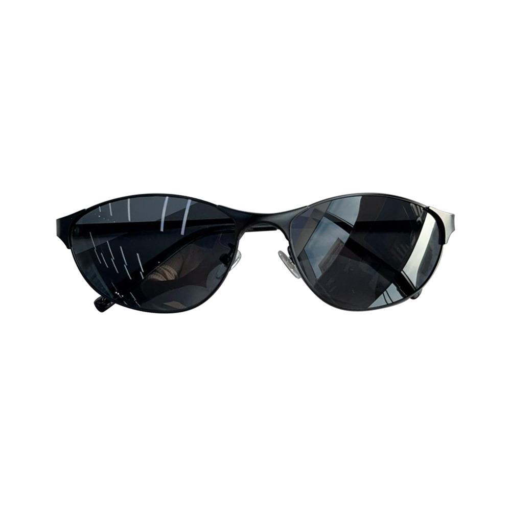 Concave Design Cat Eye Sunglasses UV400 Protection Steampunk Style Metal Frame Sunglasses Photography Glasses