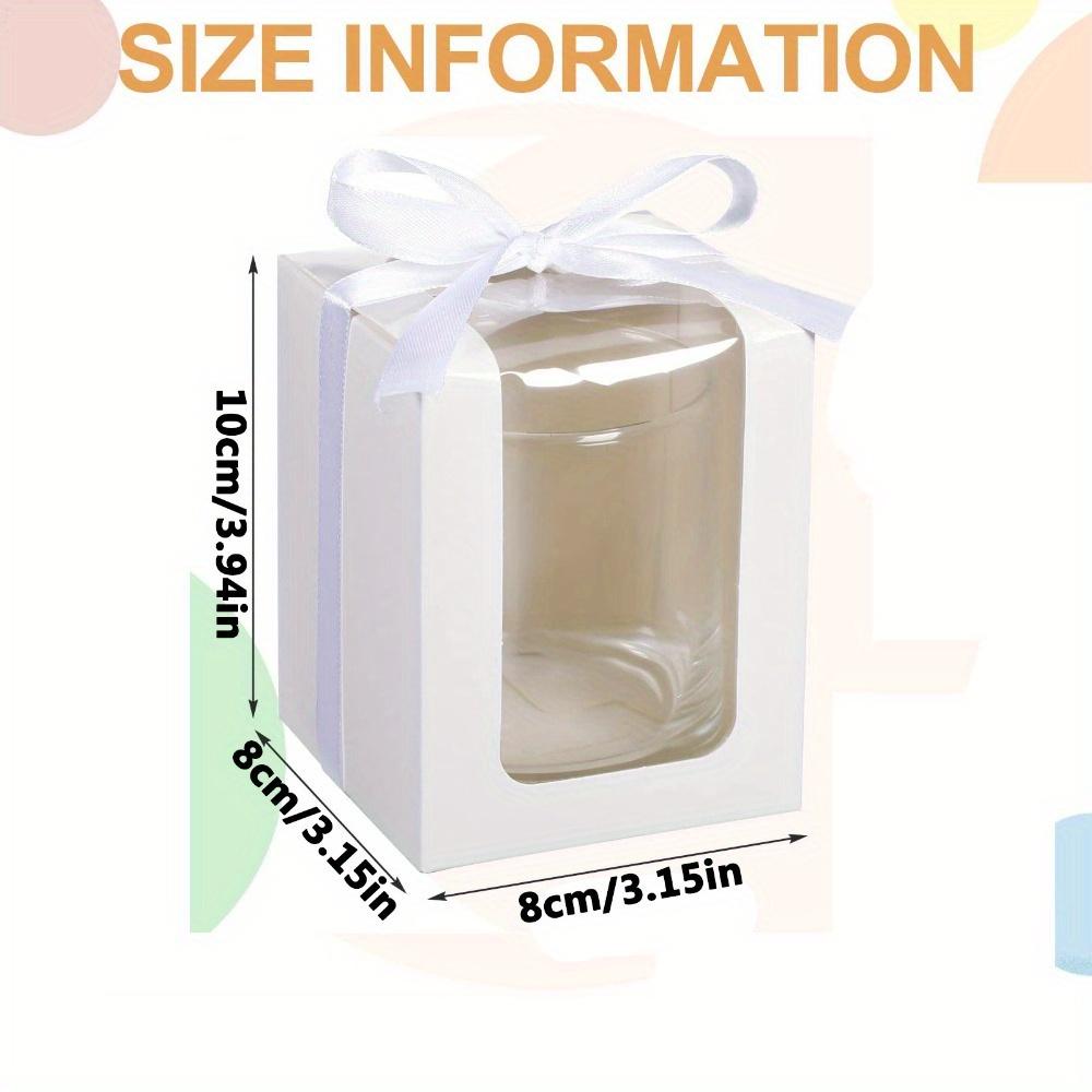 14 шт. белых бумажных подарочных коробок с прозрачным окном и белой лентой, подарочная коробка для бокалов вина, витрина для стеклянной посуды, подарочные коробки для свадьбы, дня рождения