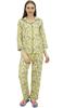 Bimba Button-Down Yellow Shirt Pajama Pant 2 Pcs Floral Print Night Wear