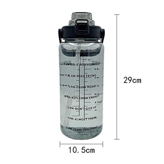 Бутылка TSQIBU, бутылка для воды, 2 л, большая емкость, портативная, соломенная, спортивная, бутылка для воды, не содержащая BPA, пластиковая бутылка для воды для взрослых, для езды на горном велосипеде на открытом воздухе,