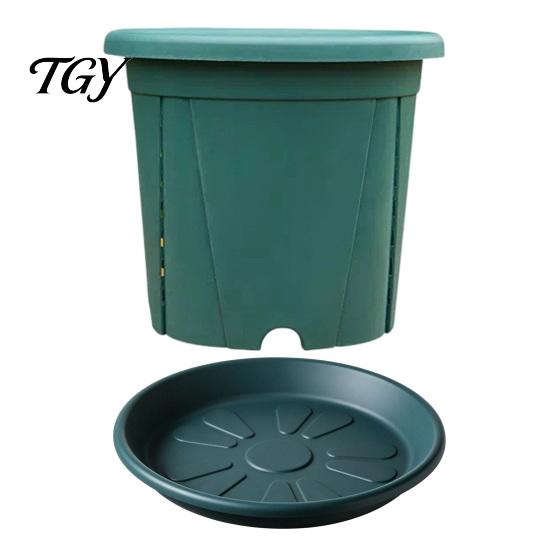 High Efficiency Nutrient Absorption Planters Resin Flowerpot with Drainage Holes And Saucer, Breathable Plant Pot for Indoor Outdoor Decorative Study