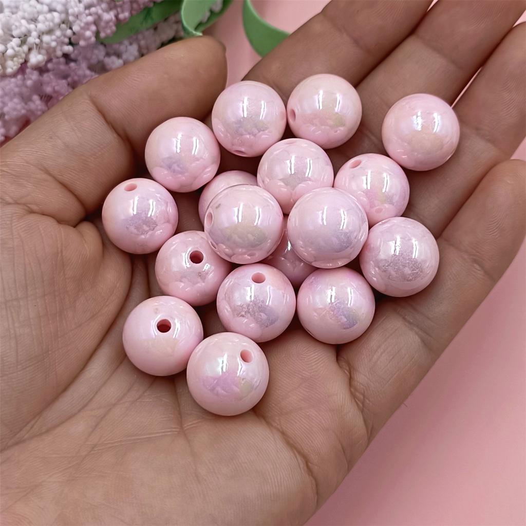 30 шт. свободные бусины AB Magic Color 14 мм, круглые аксессуары, модные акриловые серьги-браслеты «сделай сам», изготовление ювелирных изделий, материалы ручной работы