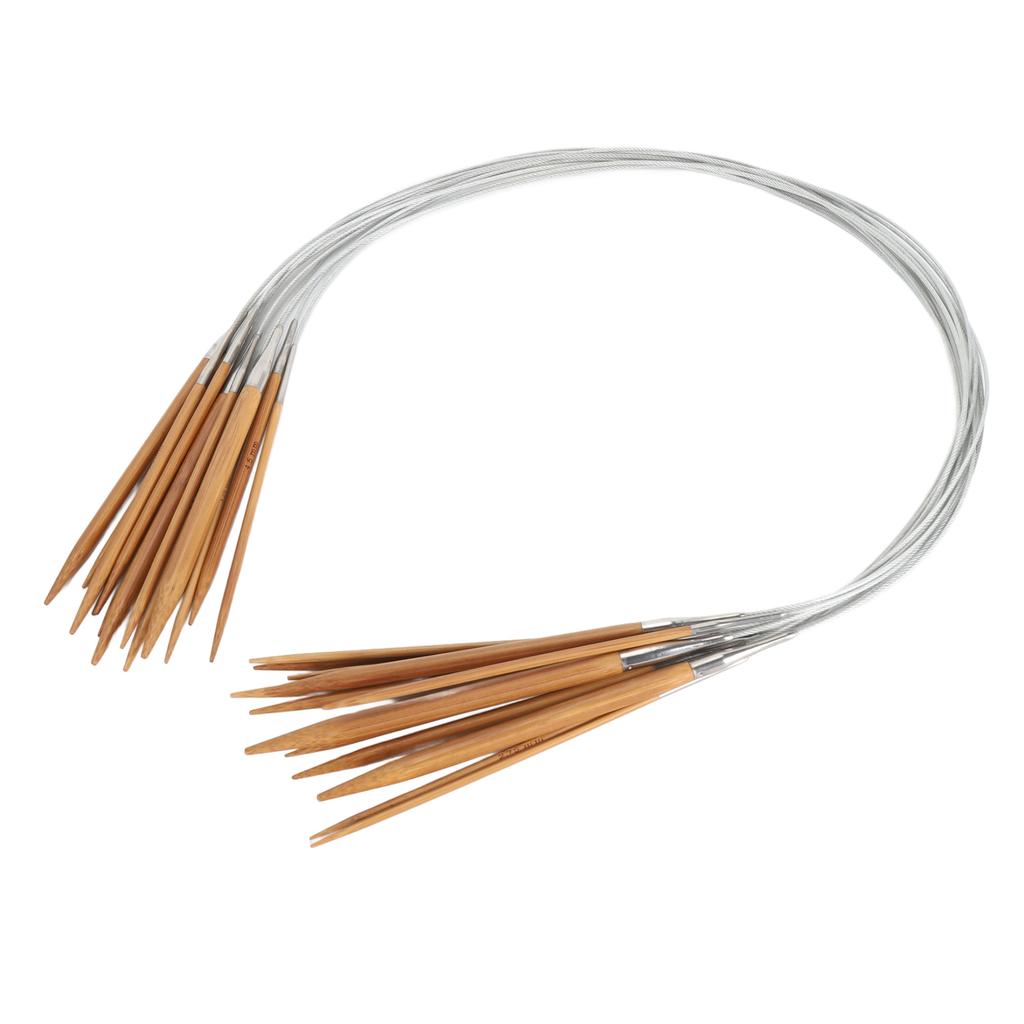 13 шт. круговые спицы стальная проволока бамбуковые спицы набор двухсторонние спицы для вязания 80 см