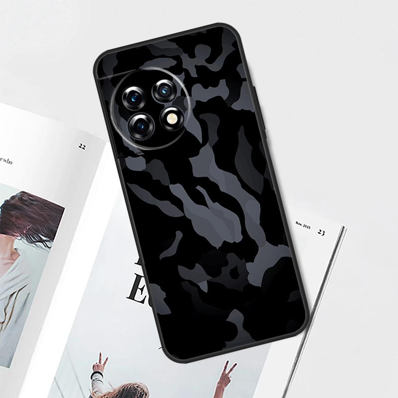 Black Night Camo Camouflage Case For OnePlus Nord CE 5 2 3 4 Lite N30 OnePlus 11 12 13 15 13T 13R 10T 12R 9 10 Pro Cover