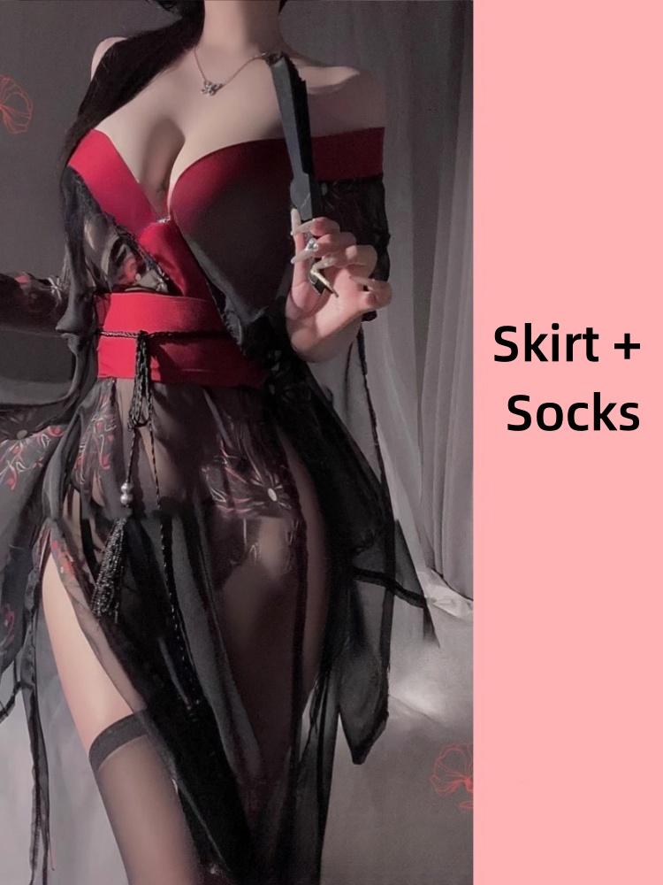 Sexy Hollow Bra Nightdress Naughty Woman Lingerie Loose See Through Sleepdress Babydoll Exotic Underwear Nightgown Apparel