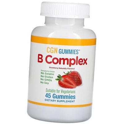 Витамины группы В для взрослых и детей, B Complex Gummies, 45таб Натуральная клубника (36427021)