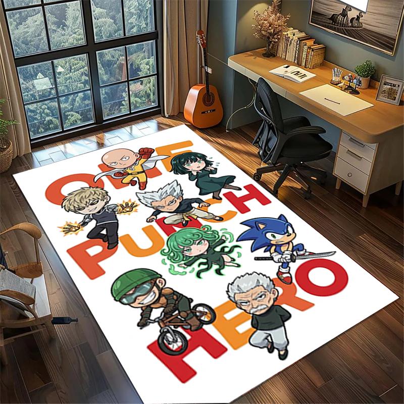 Non Slip Washable Floor Mat "One-Punch Man" Large Area Rug Carpet Bedroom Gamer Room Decor—kwq69