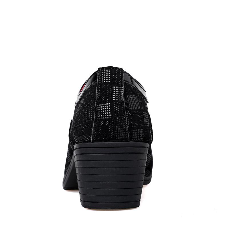 Новые модные мужские туфли в красную клетку, заостренные кожаные туфли на высоком каблуке, мужские свадебные туфли, увеличивающие рост, мужские туфли Zapatos Hombre