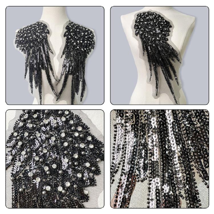 2 лота Рюкзак Легкий вес Нашивки Аппликации для свадебного платья Тканевые пришивные нашивки для вечеринок или свадеб