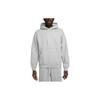 Nike Флисовый пуловер Solo Swoosh с капюшоном, темно-серый, Хизер/Белый, мужская уличная одежда DX1355-063