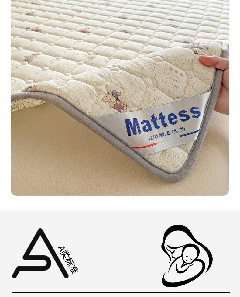 Sleeping cartoon all cotton antibacterial and anti slip mattress, bed protection pad