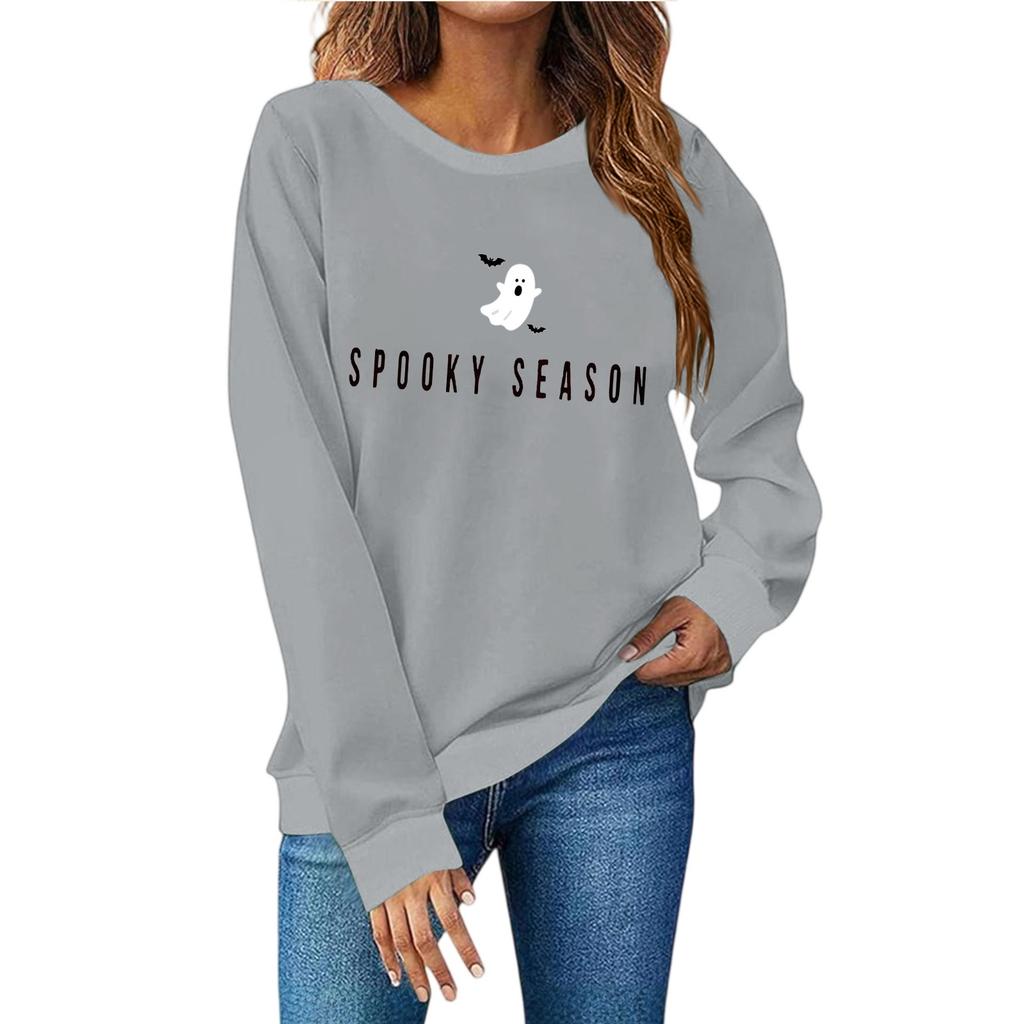 Женская мода повседневный принт повседневный длинный рукав круглый вырез толстовка топ