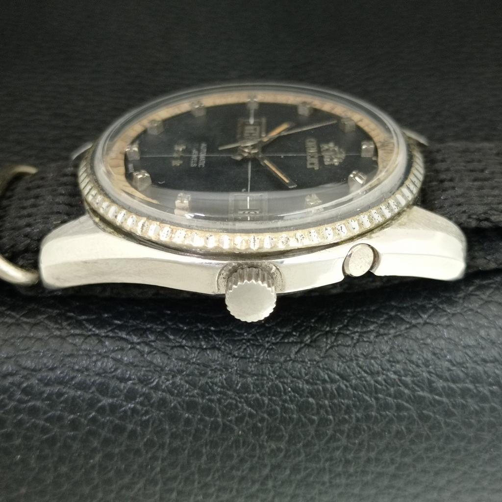 ВИНТАЖНЫЕ АВТОМАТИЧЕСКИЕ ЯПОНСКИЕ МУЖСКИЕ ЧАСЫ ORIENT ЧЕРНОГО ЦВЕТА a706309-1