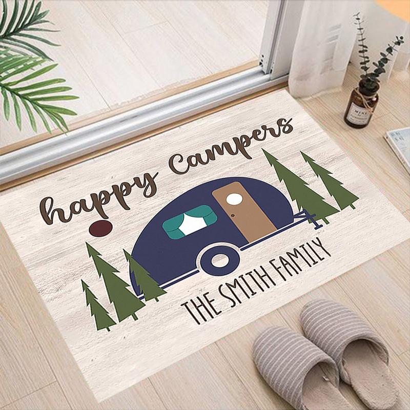 Cartoon Camping Floor Mat Entrance Welcome Doormats Kitchen Rug Home Decor Carpet Non-slip Area Rug Anti-slip Machine Washable
