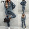 Женские модные повседневные брючные костюмы с длинным рукавом JPNTKY