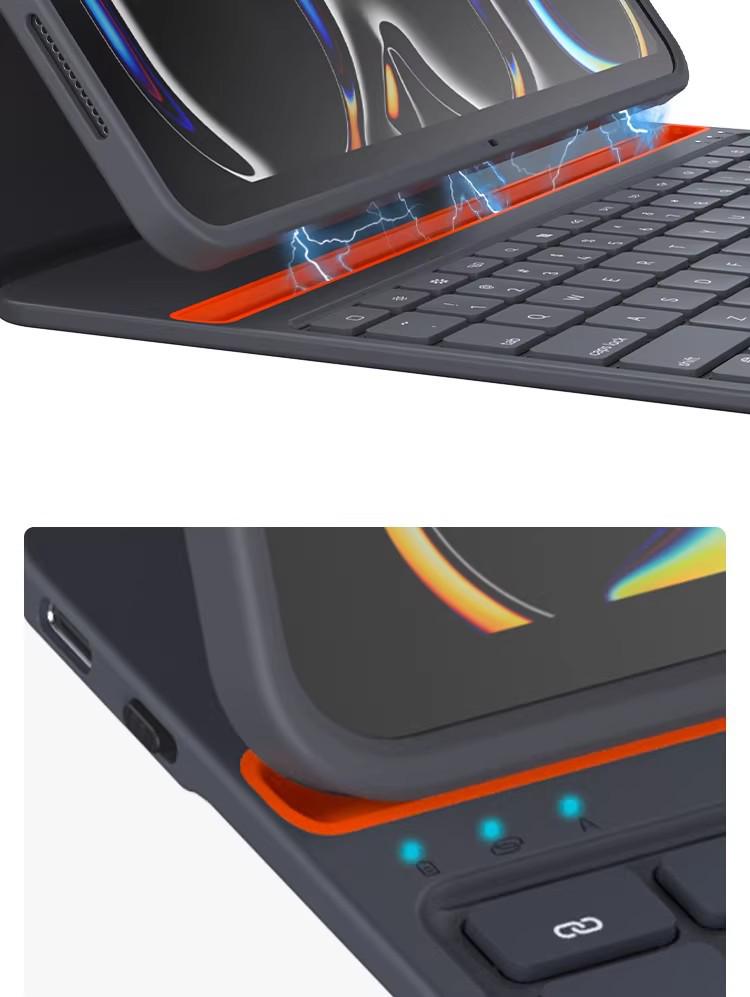 Клавиатура-чехол для iPad 10-го поколения для Air 6/5, Магнитный плавающий двусторонний зажим Bluetooth, 12,9" (2022)
