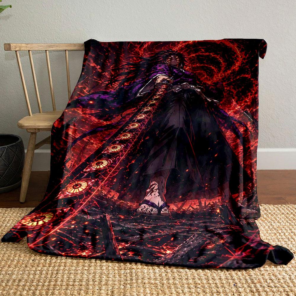 Fiery vortex background with glowing sword and intense, dynamic figure. for all seasons blanket lunch break throw gift