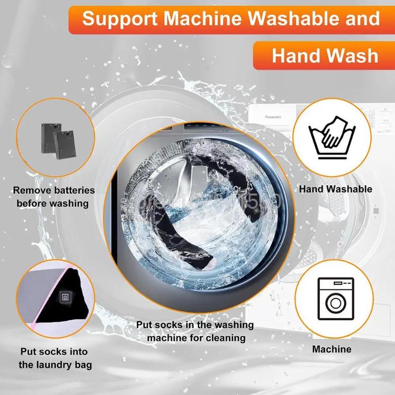 Носки с подогревом на аккумуляторе, 3 режима нагрева, мобильные носки с подогревом, грелки для ног, для катания на лыжах, охоты, кемпинга, моющиеся