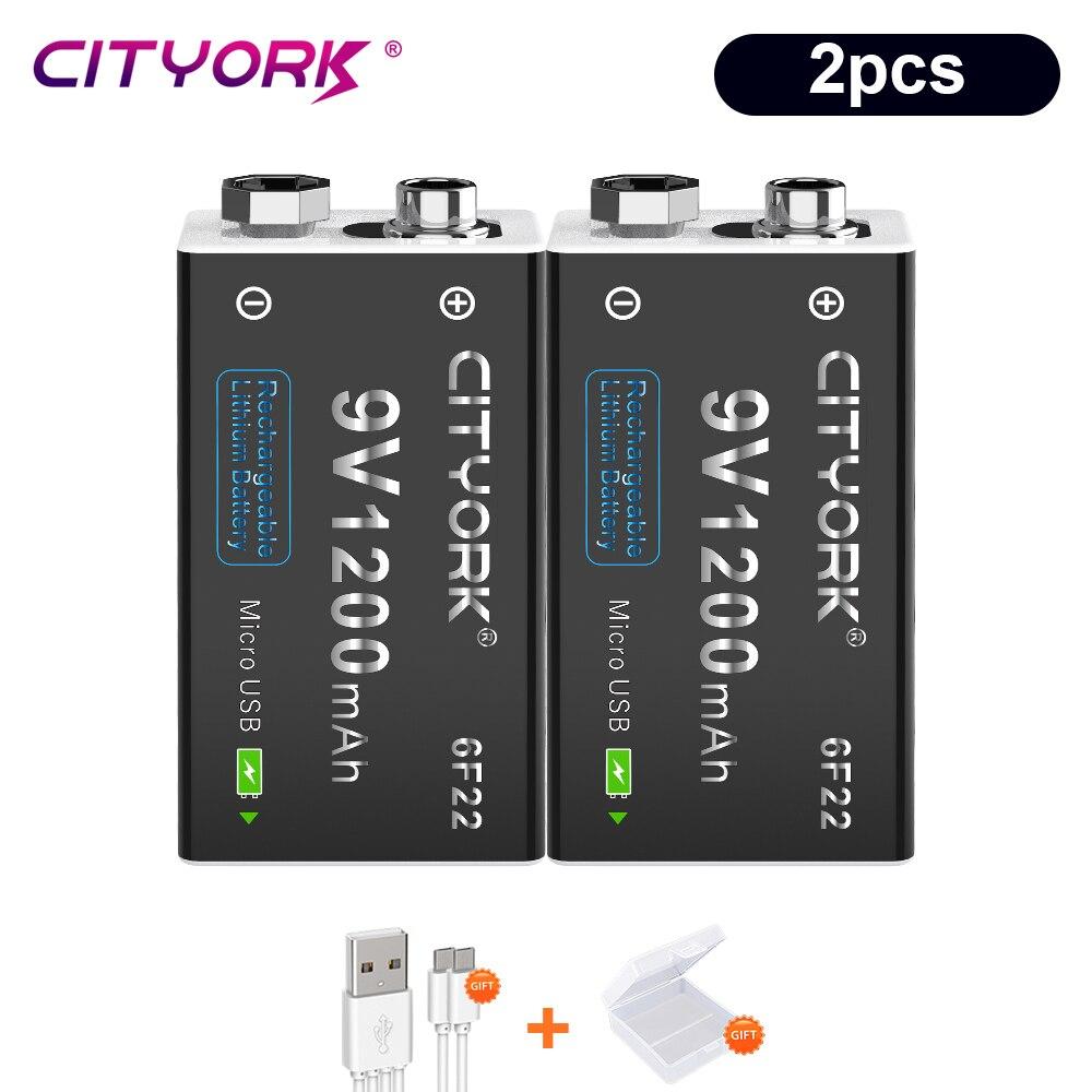 9 В перезаряжаемая батарея 1200 мАч 6F22 9 В зарядные батареи Micro USB с USB-кабелем для металлоискателя, микрофона, игрушечного мультиметра