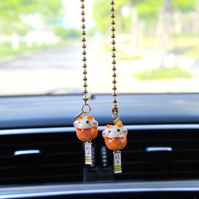 Очаровательный подвесной кулон, зеркало заднего вида, подвесное украшение Lucky Cat, автомобильные аксессуары, автомобильный кулон