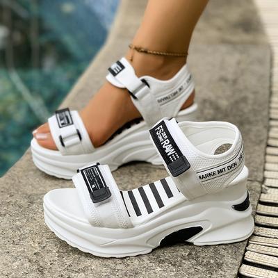 Женские босоножки на танкетке 2025 Новая мода Удобная обувь для женщин Легкие повседневные босоножки на платформе с липучками для пляжа Zapatos De Mujer