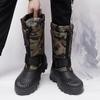 Мужские зимние теплые ботинки для снега, резиновые походные ботинки, камуфляжные сапоги до колена, водонепроницаемые, большого размера