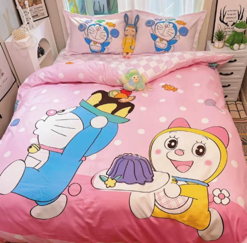 Синий роботизированный кошачий спальный набор, Детский подарок Подросткам взрослым Микрофибра двуспальная 2/3 предмета Пододеяльник на молнии Декор комнаты