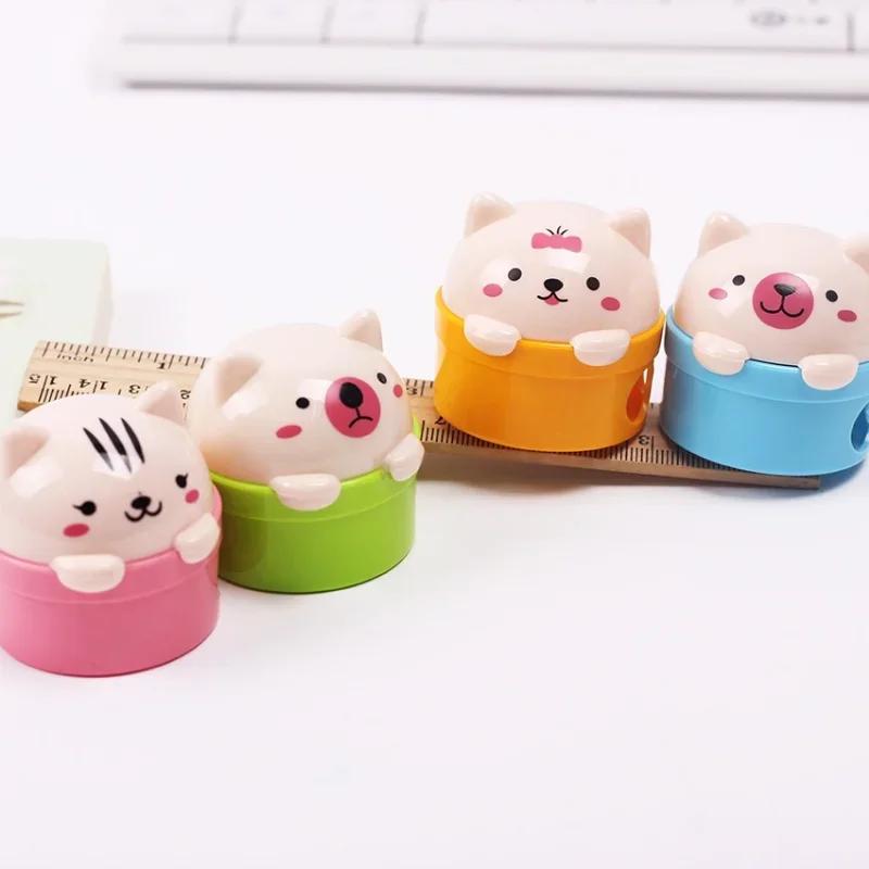 3 Pcs Cute Pig Animal Shaped Pencil Sharpeners Kid's Favorite School and Office Supplies Korean Stationery Multicolor Color