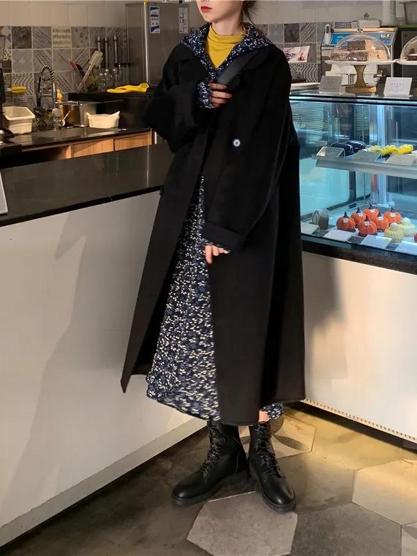 Women's 2025 Korean Woolen Mid-Length Coat - Autumn/Winter Versatile Style