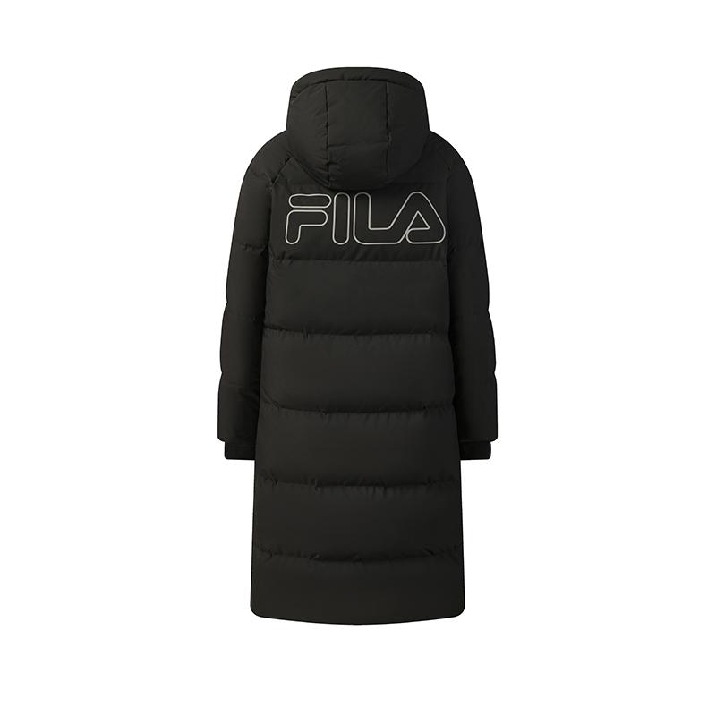 Fila Оригинальный водонепроницаемый пуховик с длинным повседневным теплым капюшоном для женщин F51W549908F-BK