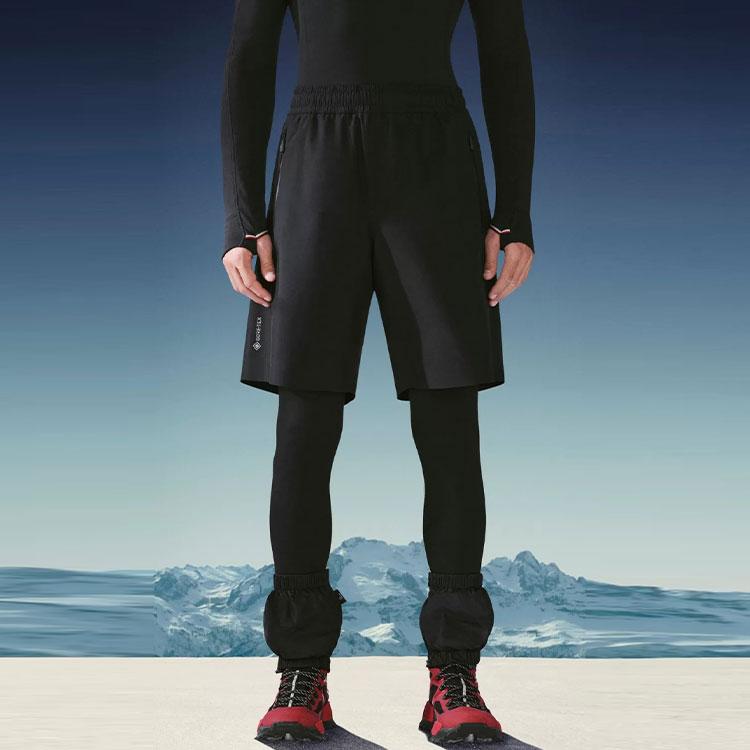 Moncler FW21 Elastic Waist Fitted Drawstring Shorts Men shorts Black G20972B7004054AL5999