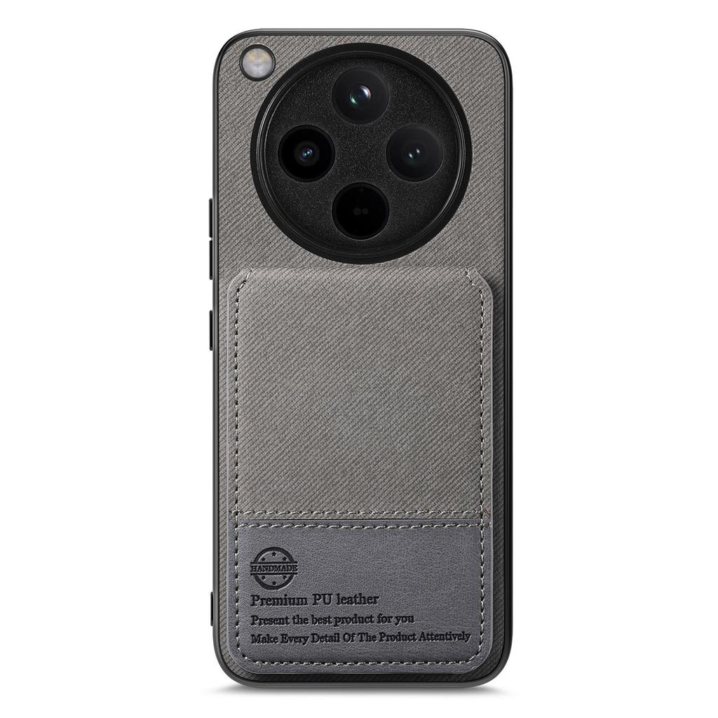 For Oppo Find X8 5G Case Cloth Texture Leather+PC+TPU RFID Blocking Phone Cover with Card Holder