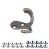 10 шт. крючков для одежды, маленькие, с двойным зубцом, устойчивые к ржавчине, прочные, удобные, настенные, для Coa