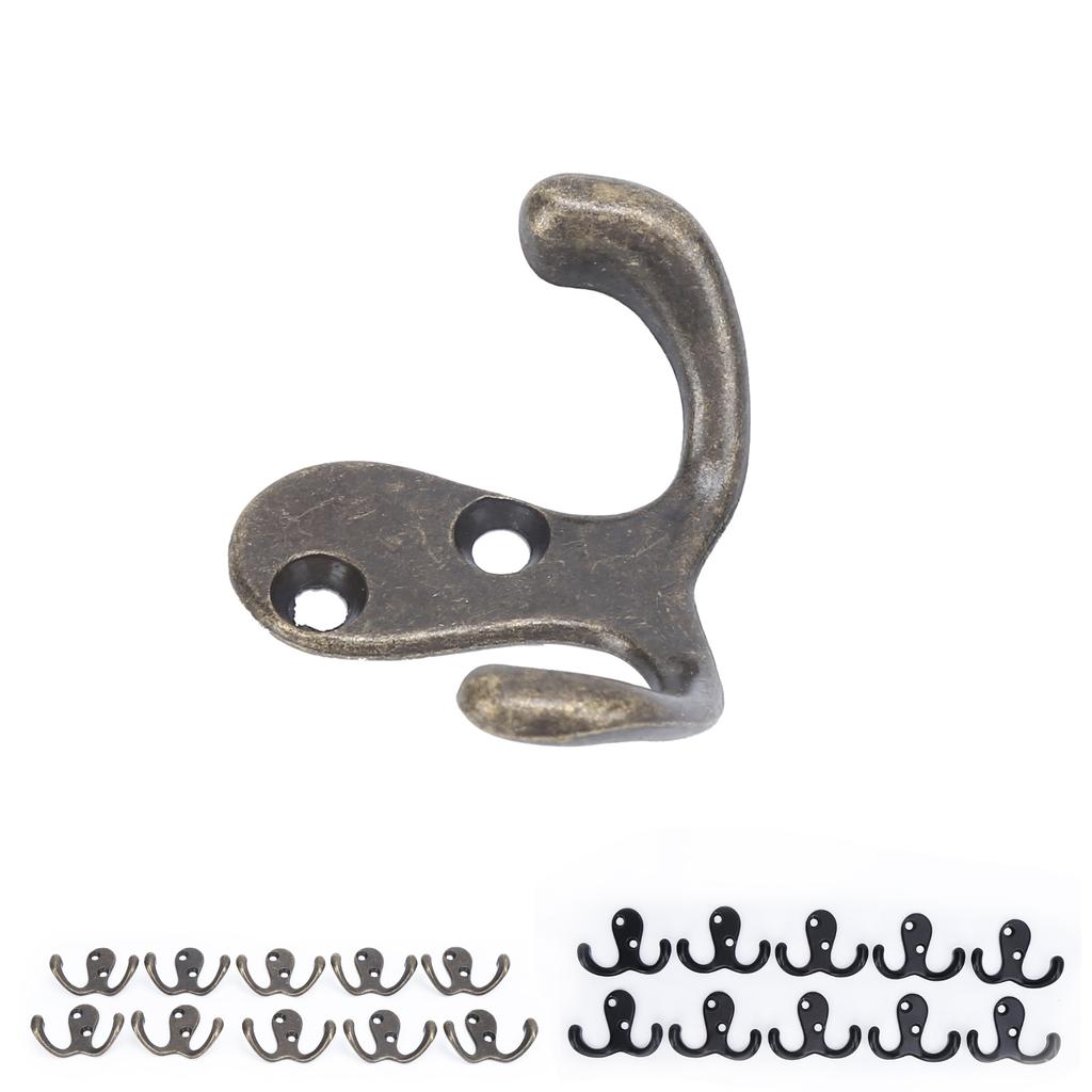 10 шт. крючков для одежды, маленькие, с двойным зубцом, устойчивые к ржавчине, прочные, удобные, настенные, для Coa