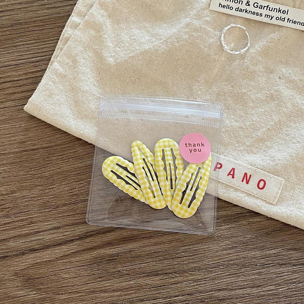 4 шт./пакет Милый Клетчатый Зажим-капля воды BB Колледж Стиль Молодые Студентки Женщины Девушки Зажим для секущихся волос Челка Заколка