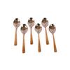 Copper Eating Spoon Stainless Steel Set - Pack of 6 | Metal Kitchen Dining and Cutlery | Steel and Copper Metalic Finish