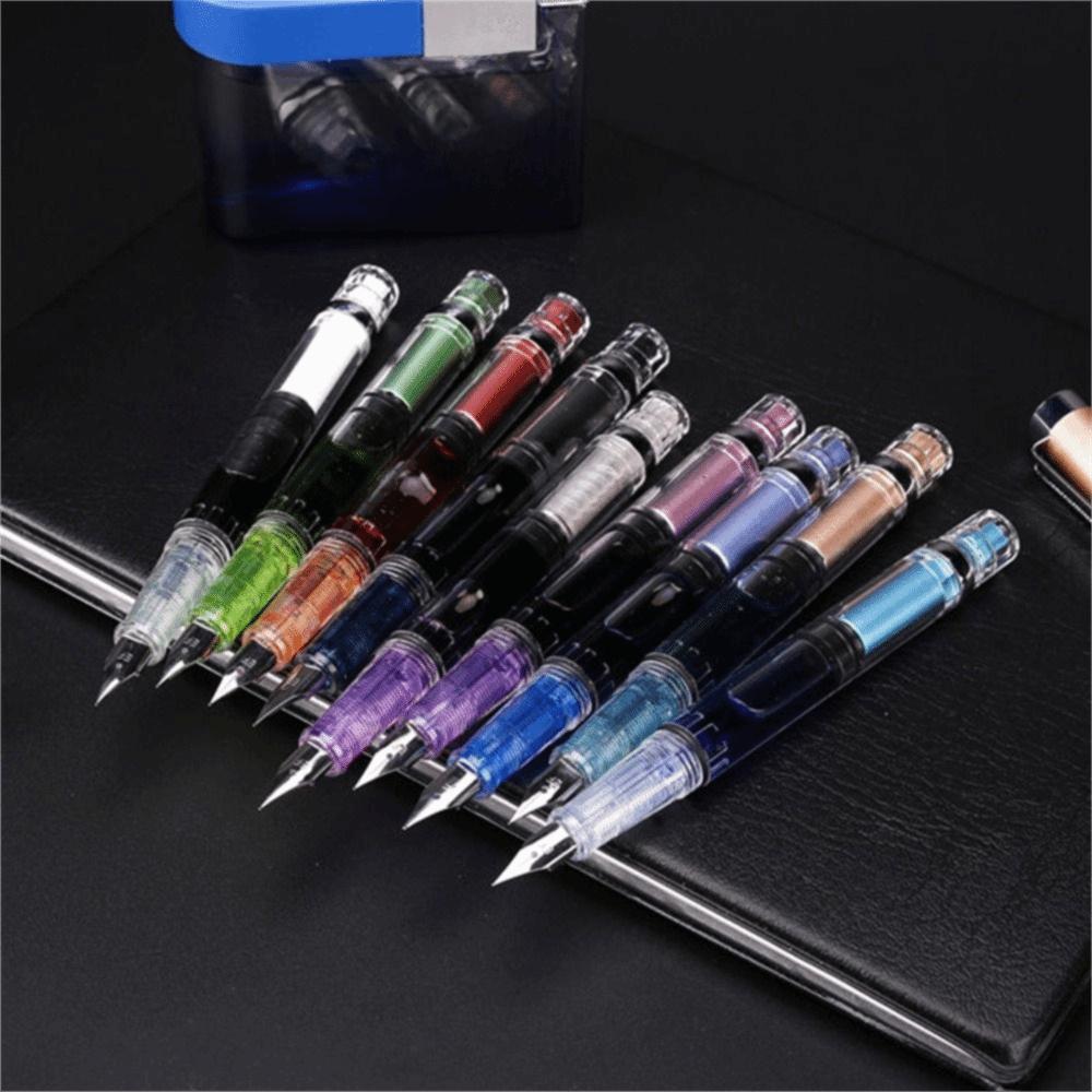 EF Nib Large Capacity Transparent Business Ink Pens Piston Fountain Pen Writing Pen Fountain Pen