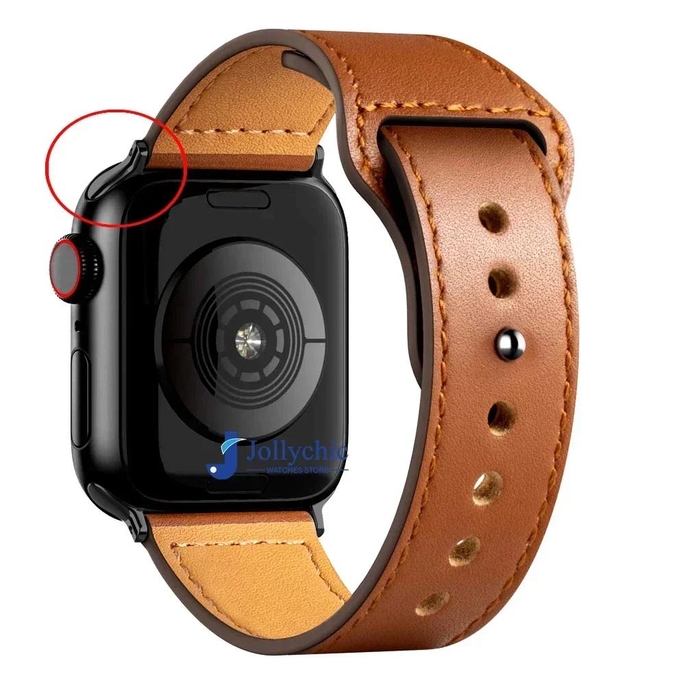 Ремешок из кожи для часов Apple Watch Band 44 мм 45 мм 41 мм 40 мм 42 мм 38 мм 49 мм 45 мм браслет Correa IWatch Series 8 Ultra 3 6 SE 7 ремешок