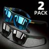 2pcs Square Sunglasses Anti Glare Sun Shades For Summer Party Vacation Travel Driving Fishing