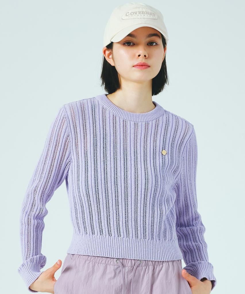COVERNAT WOMAN Crochet Knit Lavender