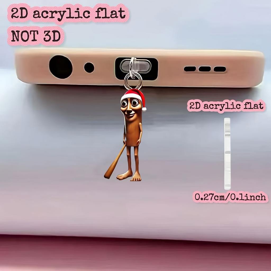 Creative Christmas Hat-Wearing Stick Figure Phone Dust Plug, Effectively Prevents Dust, Provides Thoughtful Protection for Phone Ports