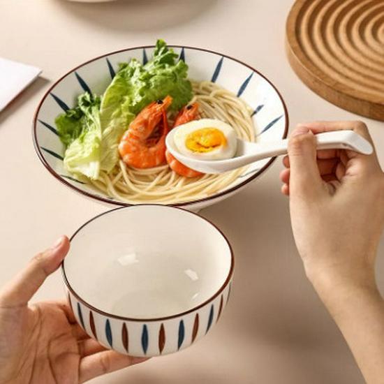 Чисто-белая керамическая ложка для супа и риса, устойчивая к высоким температурам