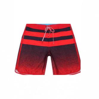 Men's Quick Dry Elastic Pants, Surf Beach Pants, Fitness Shorts with Horizontal Stripe Print