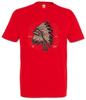 Indian Chief Hat T-Shirt Feathers Native American Axe Tomahawk Headman Aztecs