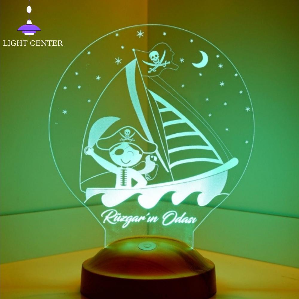 3D Customizable/ Pirate Themed Night Lamps Kids Desk Decor Bedside Lamps Cool Bedroom Lights Cool Stuff