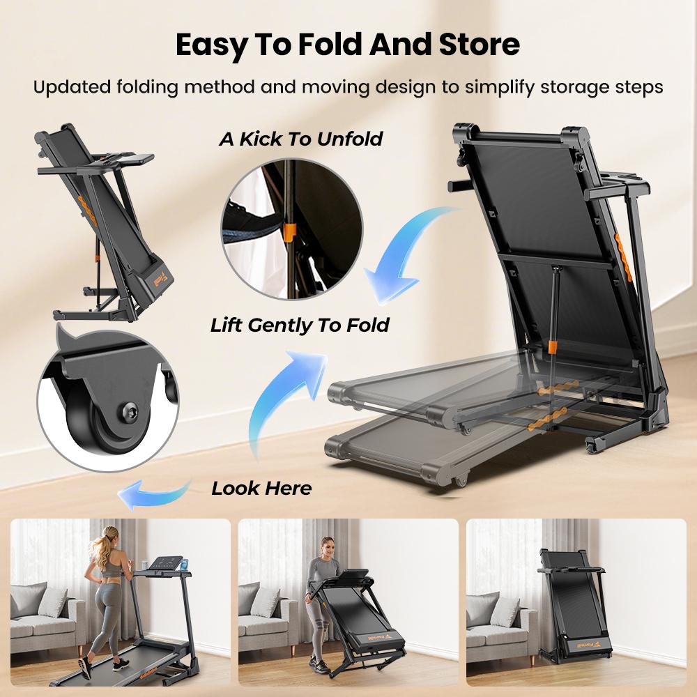 Беговая дорожка для ходьбы Formill FT61 Светодиодный дисплей Пульт дистанционного управления Компактная дорожка для ходьбы Использование дома/в офисе