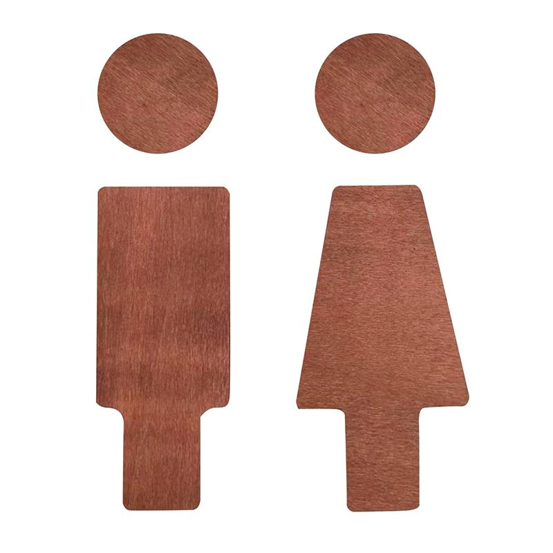 1 Set Wooden with Adhesive Backing Restroom Sign Toilet Decor Male & Female NEW Bathroom Wall Decor Toilet Sign