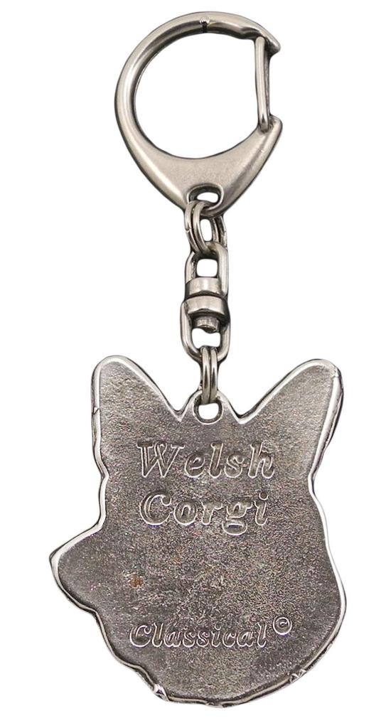 Cardigan Welsh Corgi - Silver-plated key ring with dog, handbag decoration, backpack pendant by Art-Dog brand
